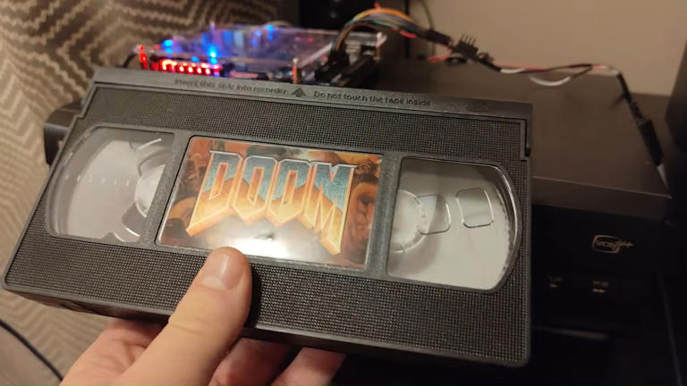 Doom and Super Mario Bros converted into a VHS tape FMV game