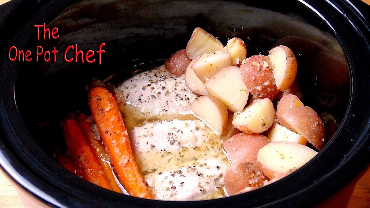 One pot slow cooked chicken dinner recipe for an easy comfort meal
