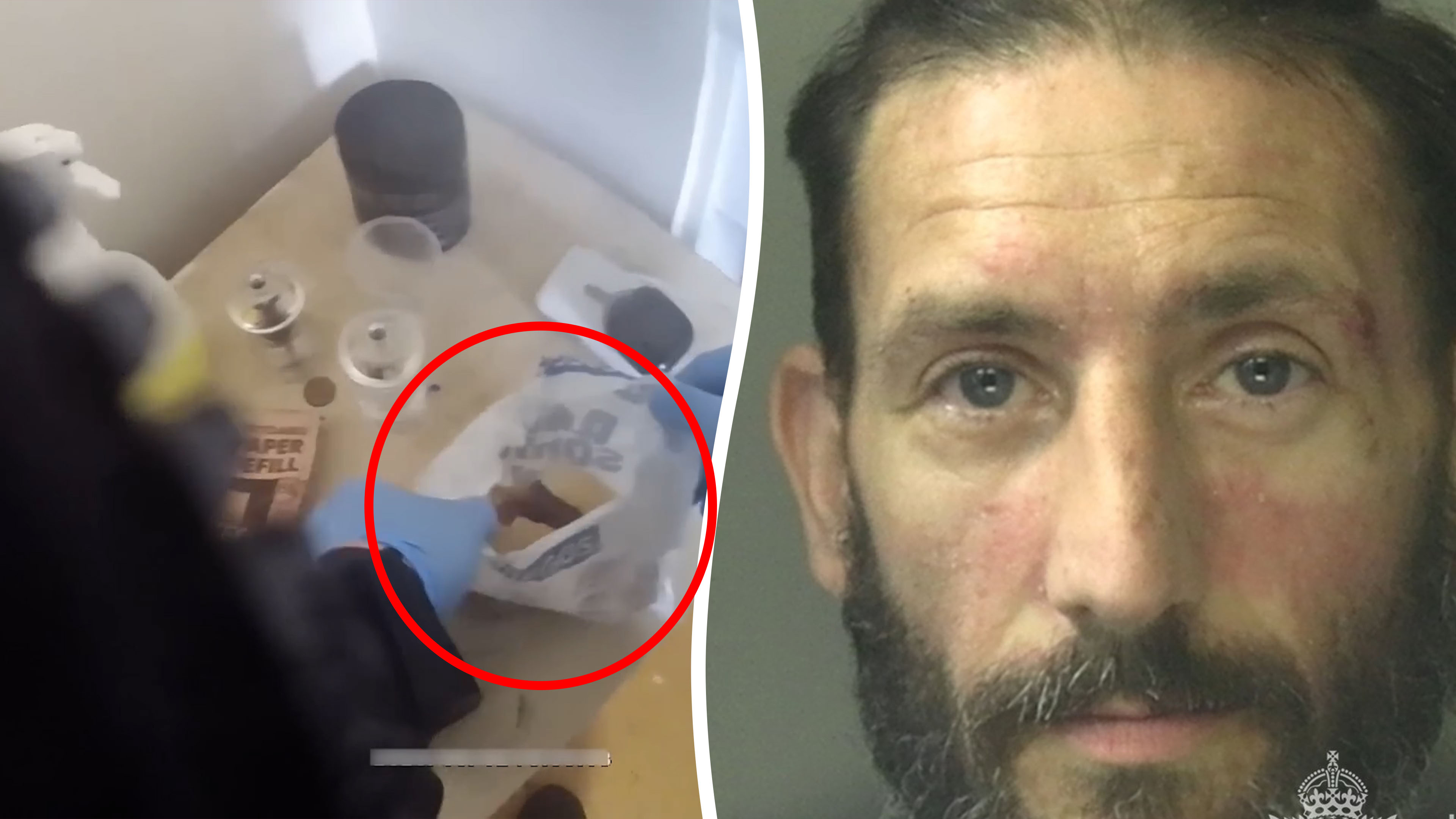 Drug dealer attempts to hide class A drugs in a bacon roll
