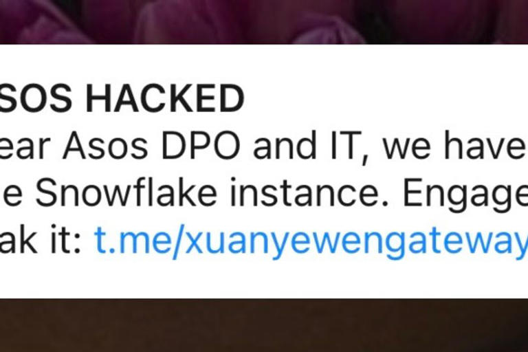 ASOS hacked as customers sent threatening message