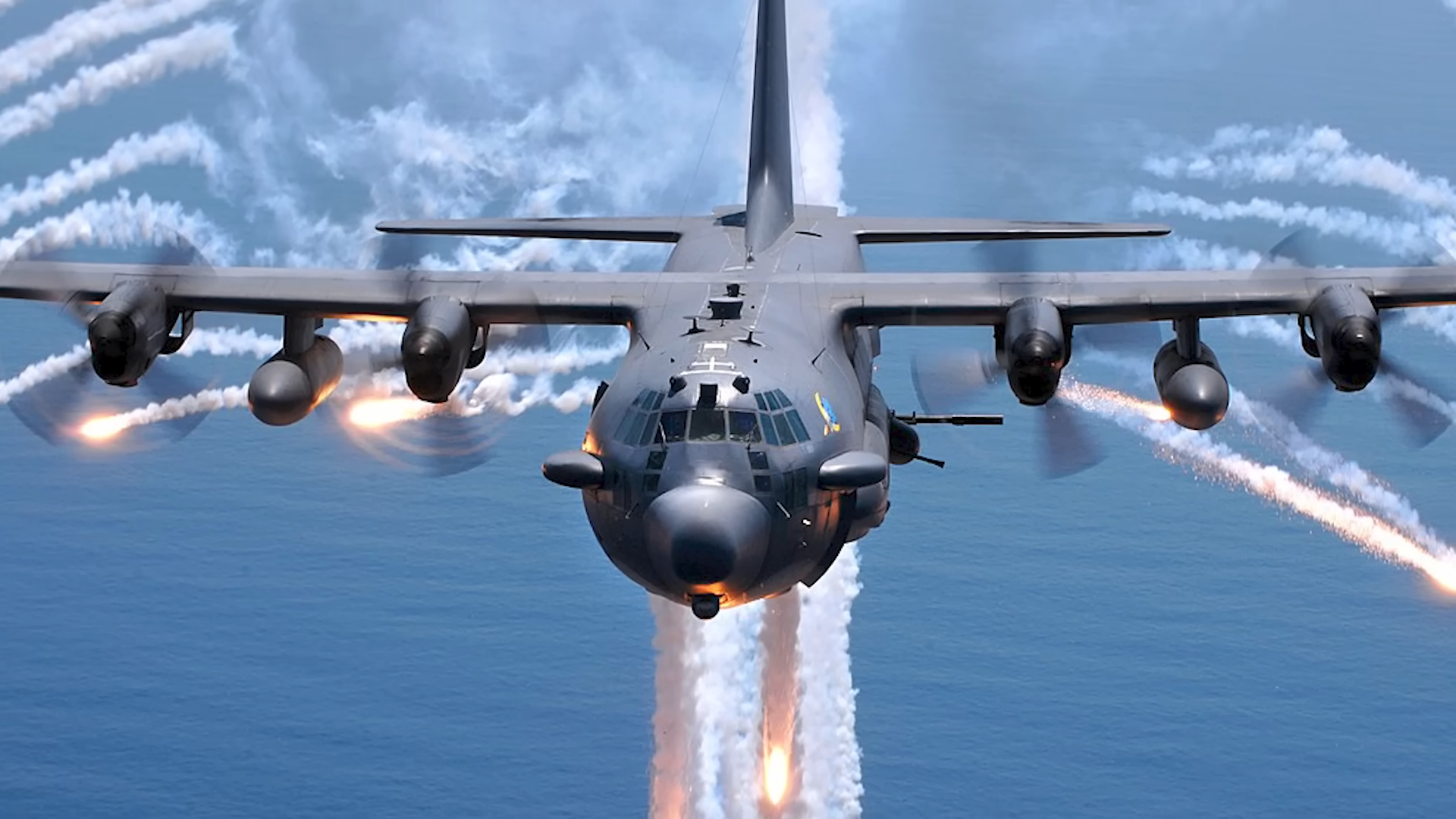 This flying gunship carries a 105mm howitzer and can circle its target ...