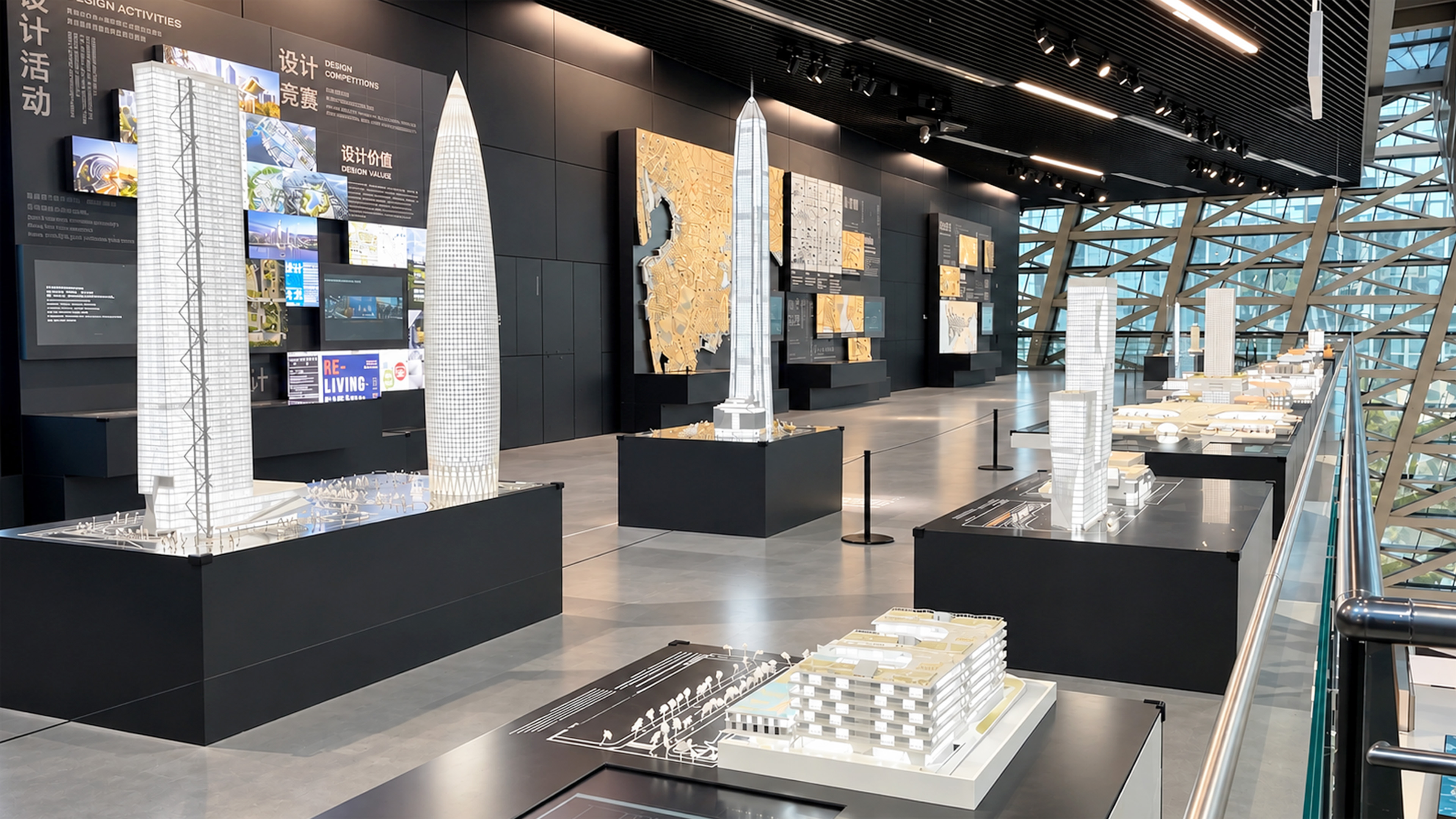 Futuristic skyscraper models create a miniature skyline inside China
