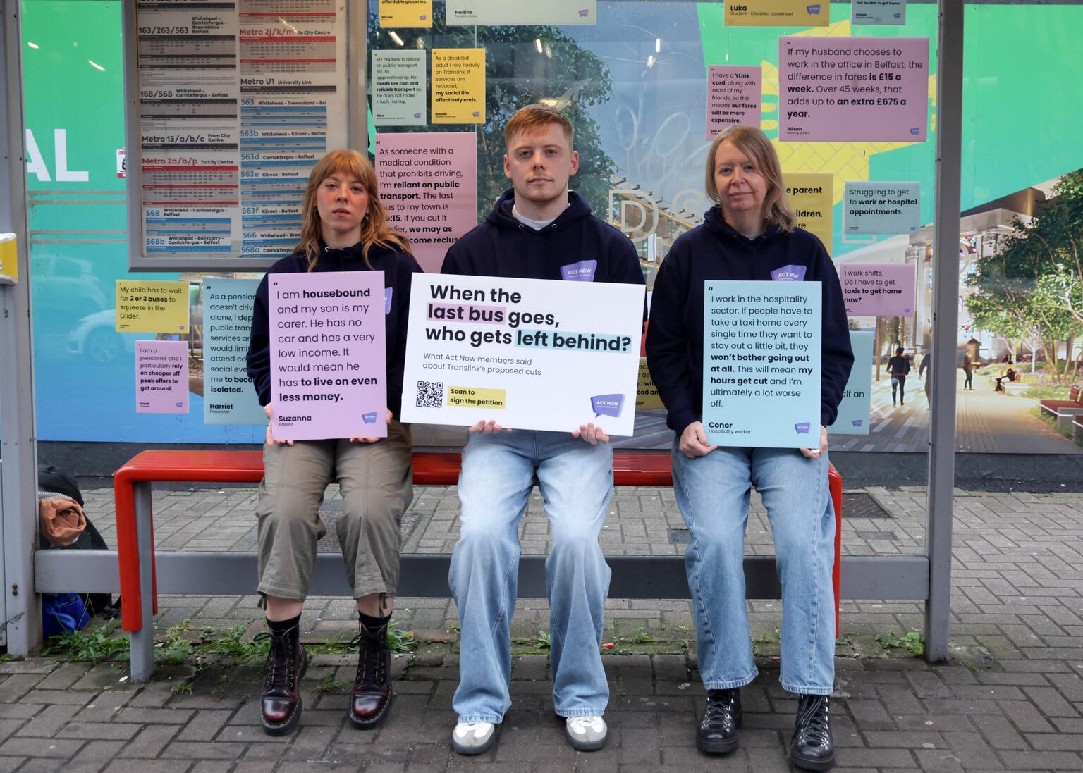 Belfast city centre bus stop festooned with stories of how Translink ...
