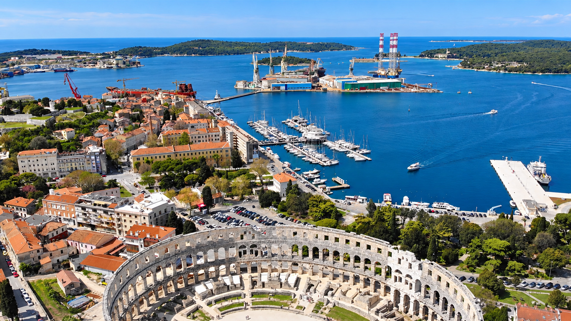 Aerial views of Croatia’s historic coastal cities