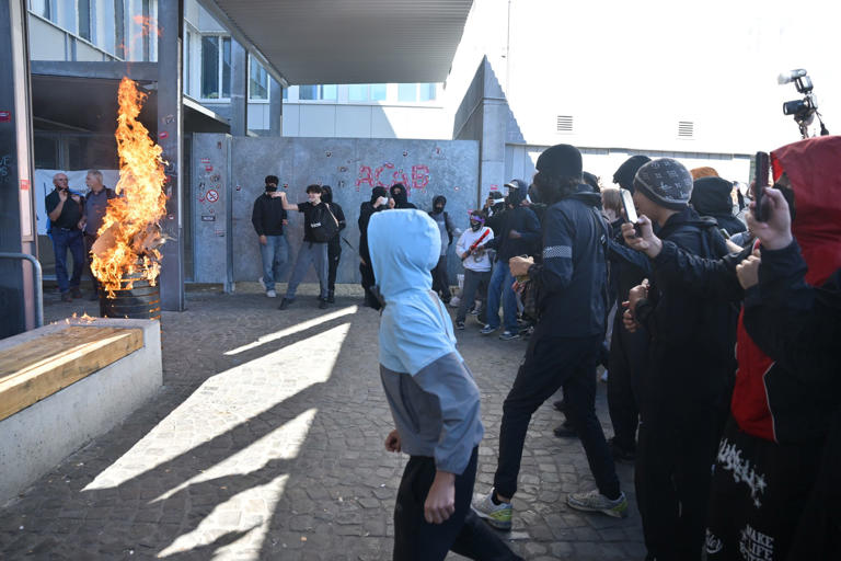 Clashes erupt again during school protests in Belgium