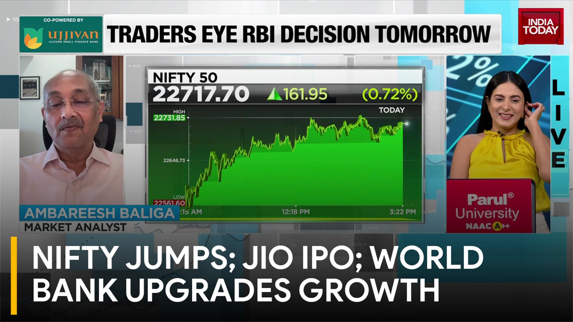 Nifty rebounds to 22,776; Jio IPO valuation revised; World Bank hikes ...