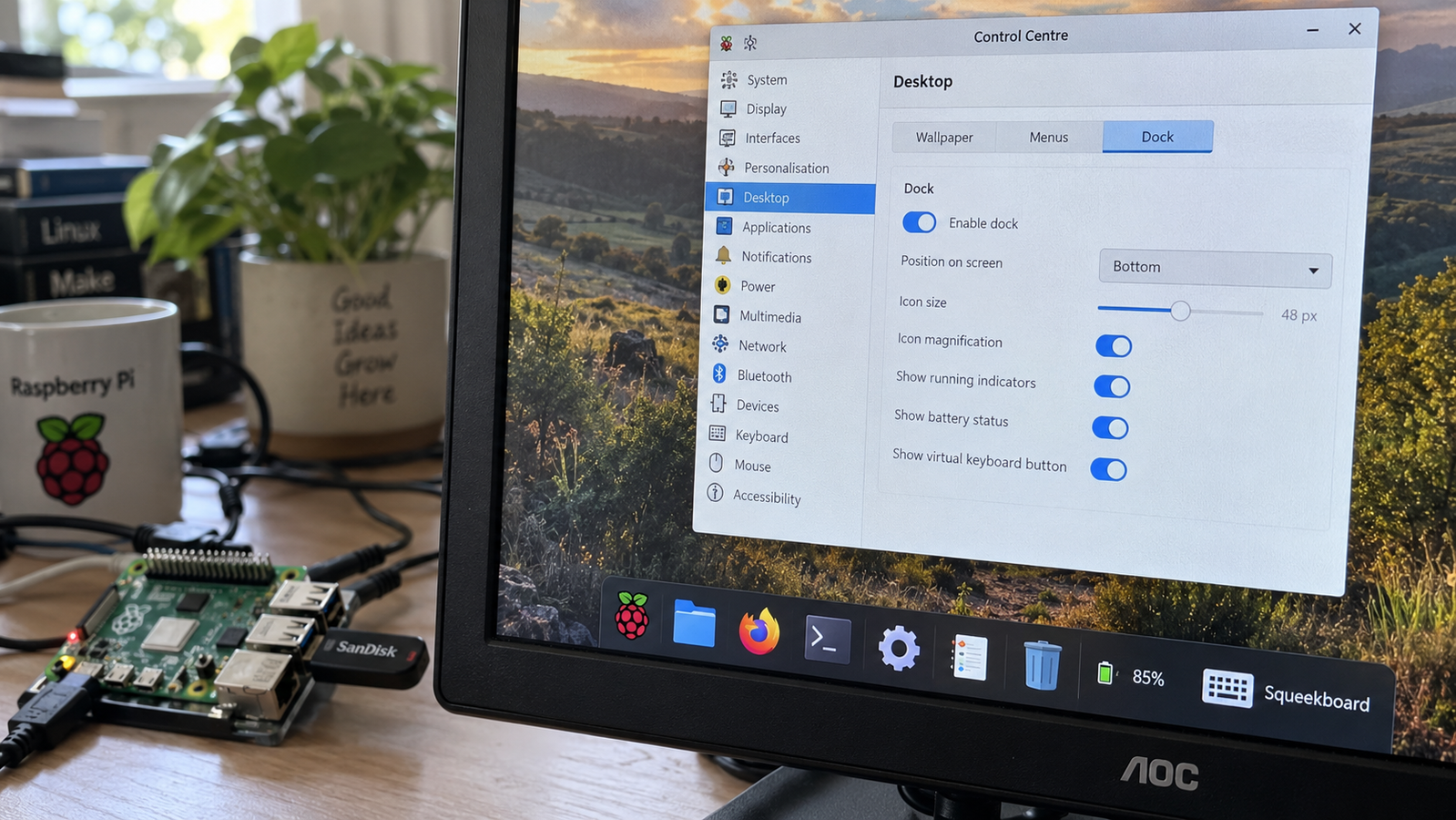 Raspberry Pi OS migliora il dock: cosa cambia sul desktop