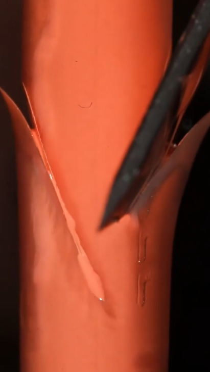 Extreme macro cut reveals pen details