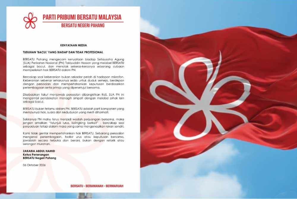 Bersatu hits back at Takiyuddin over 'cowardly' label