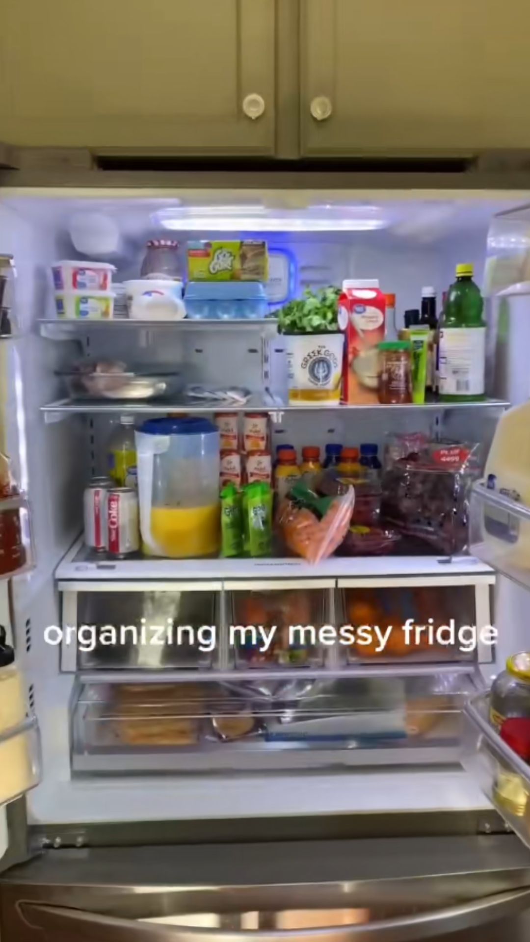 Organizing my messy fridge into a neat and tidy space
