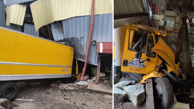 Box truck slams into industrial park building in Beaver County