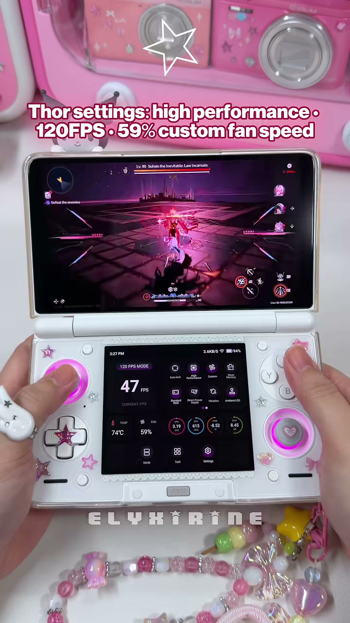 AYN Thor Max Wuthering Waves gameplay 30 FPS vs 60 FPS