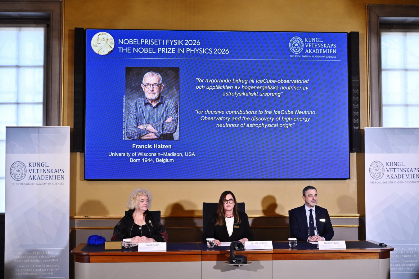 Nobel Prize in physics awarded for discovery of high-energy neutrinos