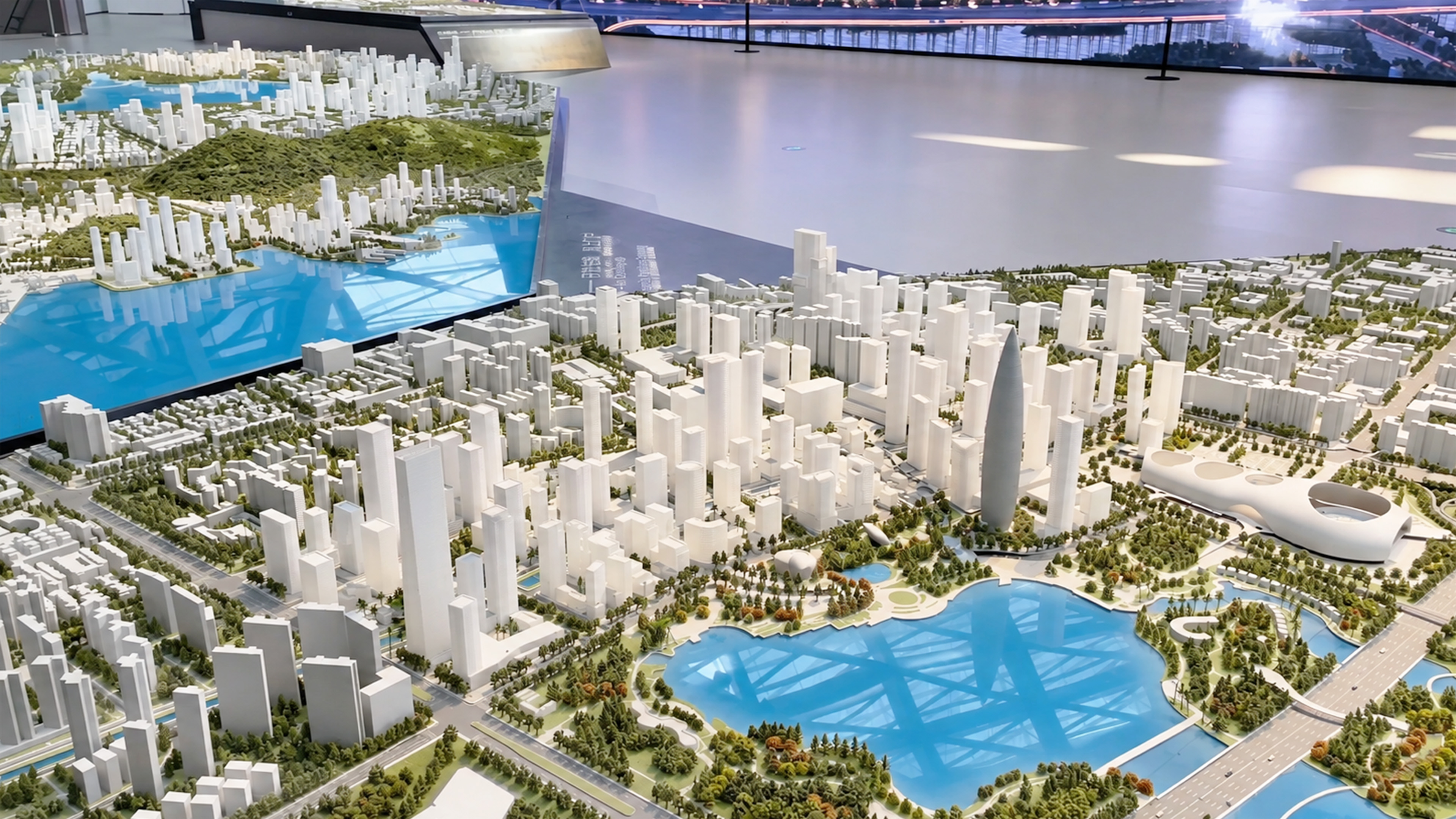 China displays a giant miniature city filled with skyscrapers