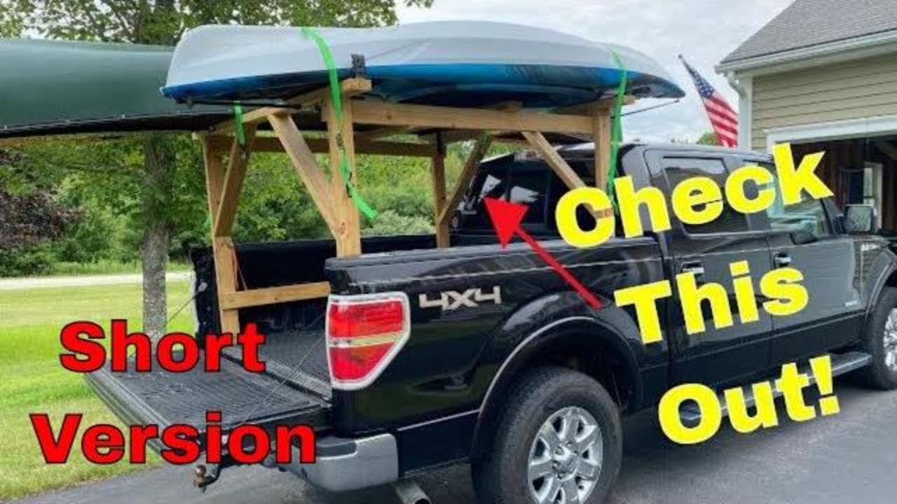 Built a DIY canoe rack for truck - works for kayaks too