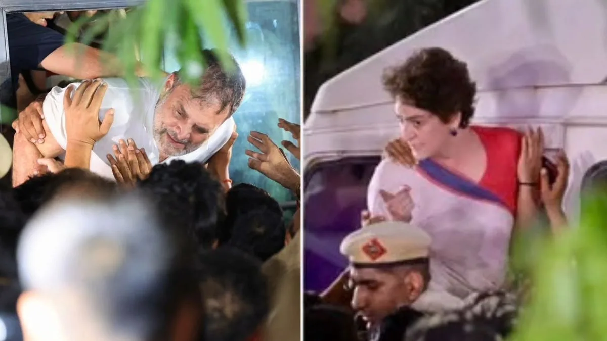 Rahul Gandhi, Priyanka detained after 9-hour dharna at Akashvani Bhavan ...