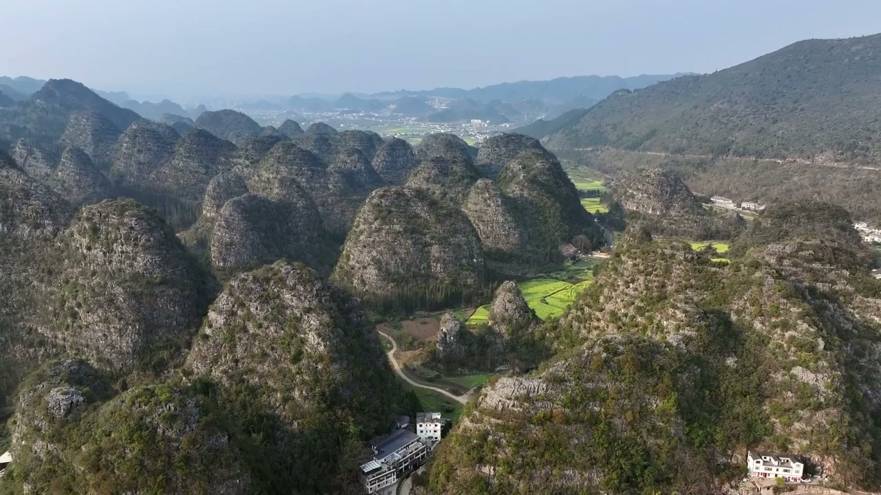 Wanfenglin, Guizhou, China: Drone views of karst peaks and emerald valleys