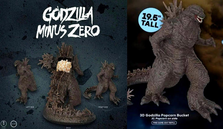 Godzilla Minus Zero’s 19.5-inch popcorn bucket is taller than Galactus