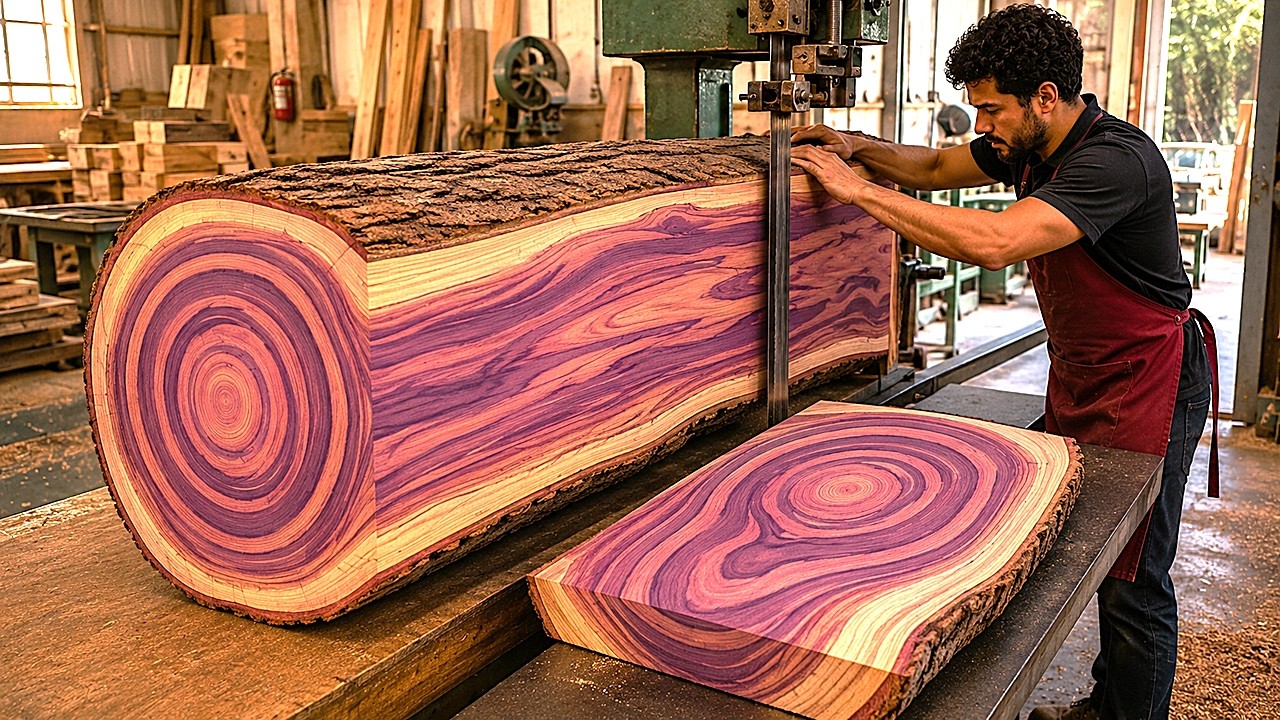 He turned tree logs into a $1,000 masterpiece