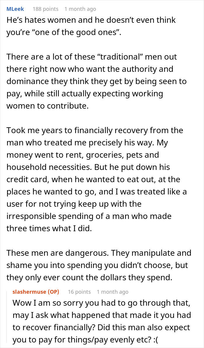 Boyfriend says he does far more financially, girlfriend starts listing ...