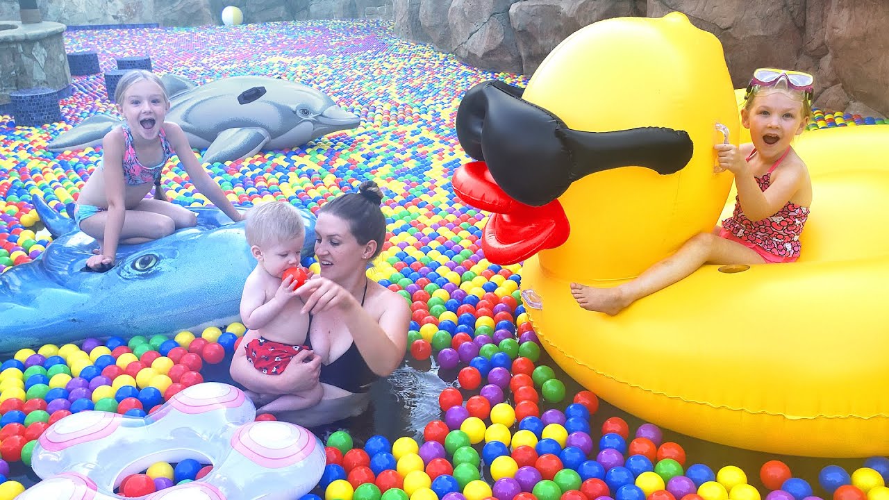 Watching Preston splash in 30,000 ball pit balls!