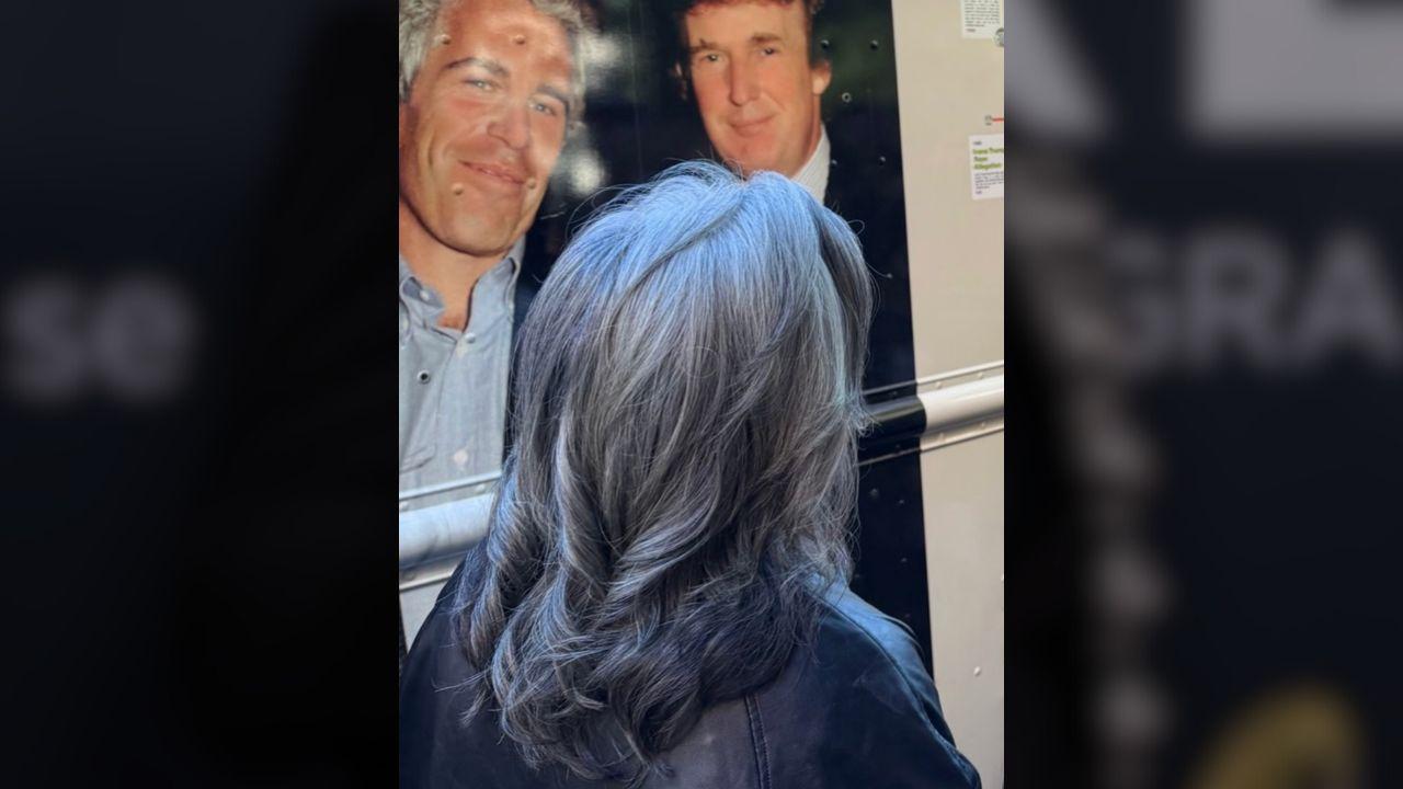 Rosie O'Donnell visits Trump-Epstein files mobile library containing ...