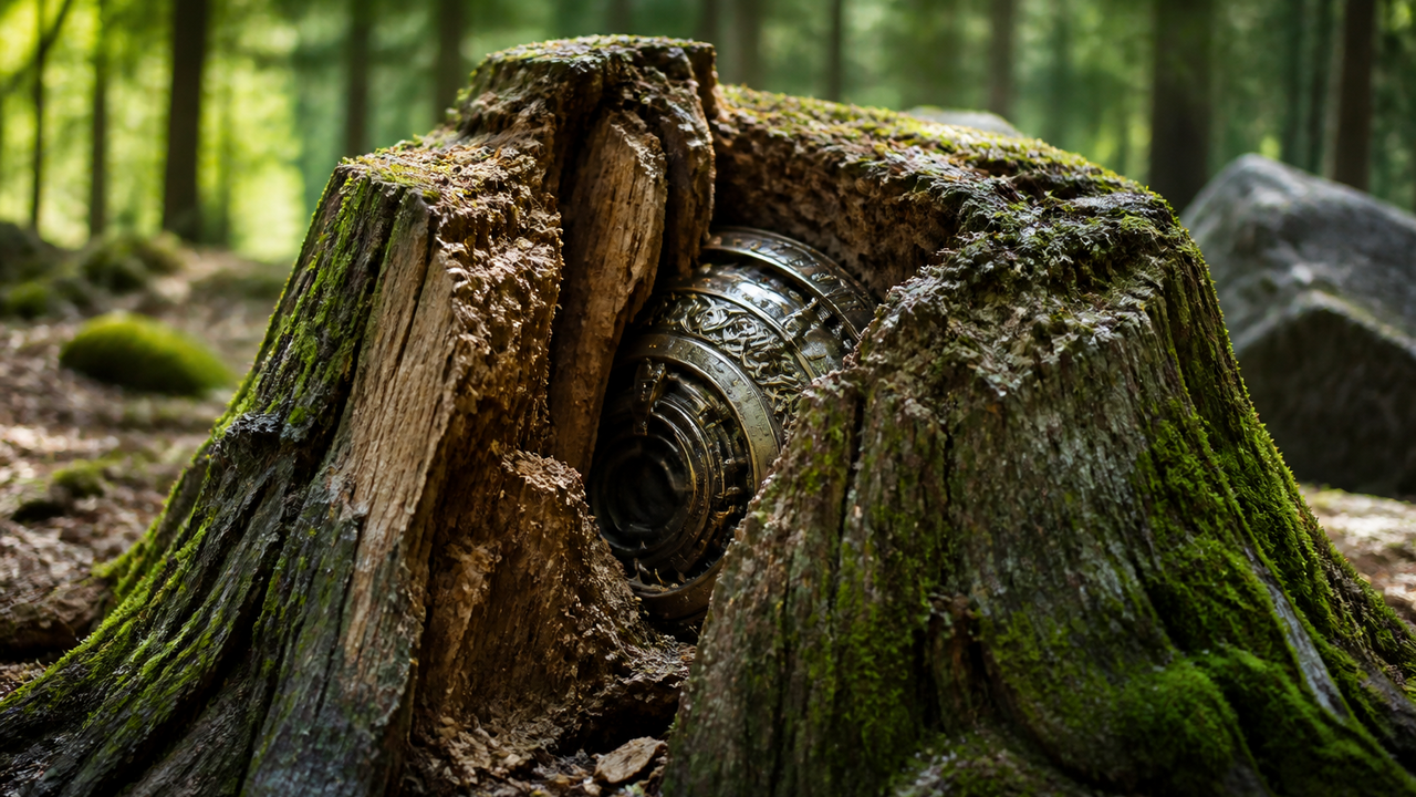 Ancient oak stump is cut open to reveal a shocking discovery hidden inside