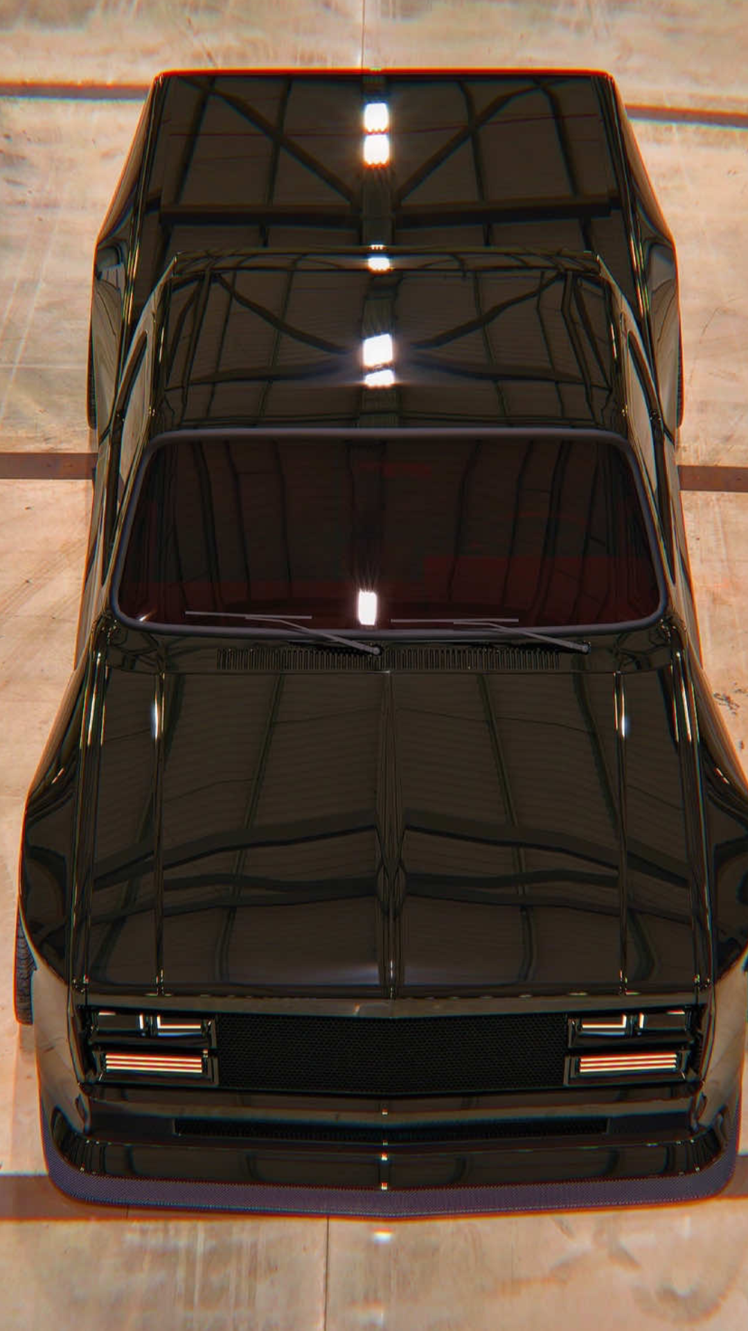 Black Chevy C10 wide body concept design