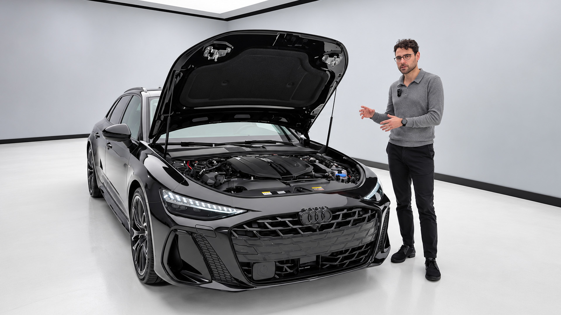 The engine bay is one of the interesting details of the new Audi A6 Avant