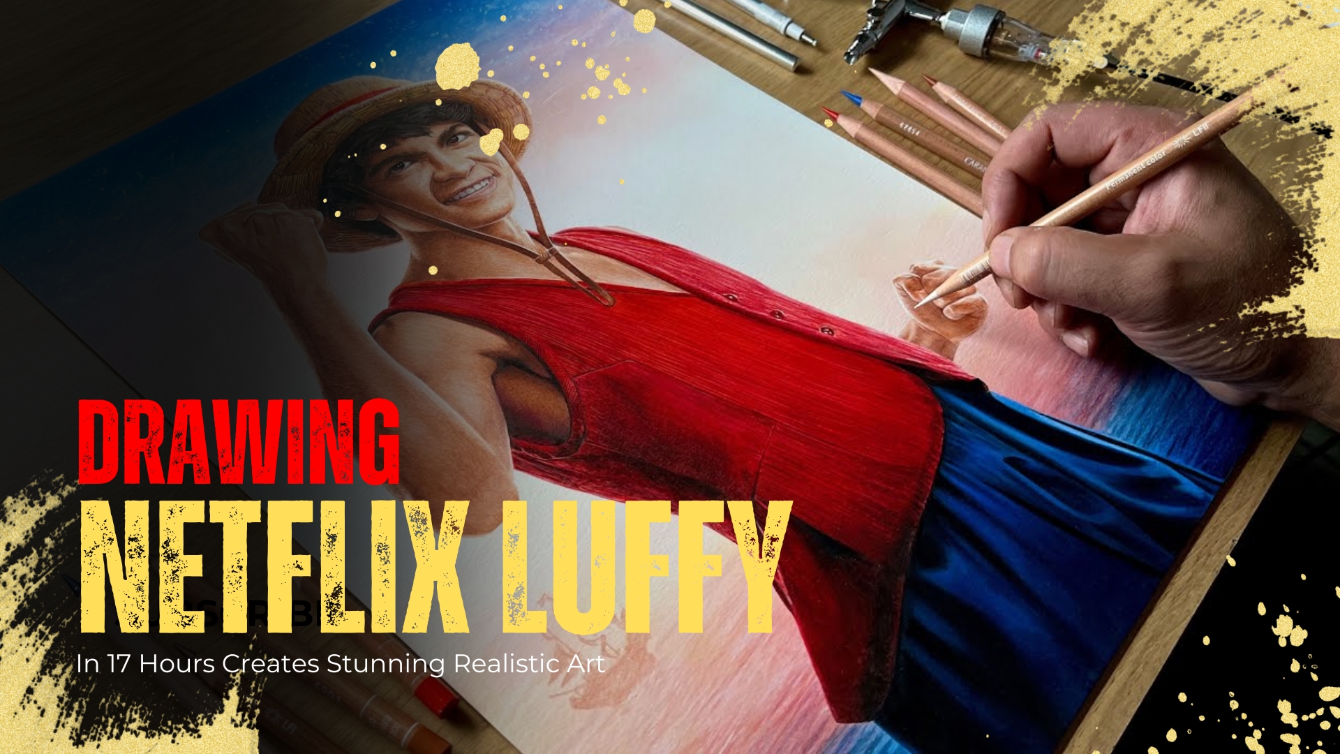 Drawing Netflix Luffy in 17 hours creates stunning realistic art