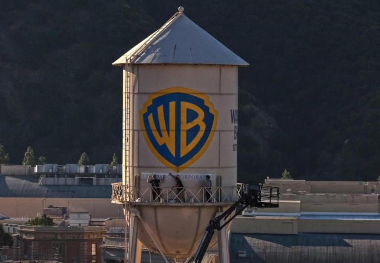Warner Bros. Water Tower Repainted to Add 'A Skydance Corporation'