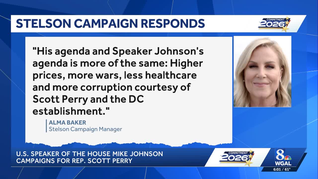 House Speaker Mike Johnson stumps for Perry in Dauphin County ahead of ...