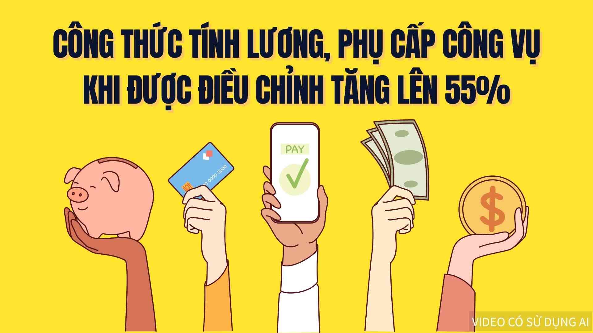 Cách tính lương, phụ cấp công vụ của công chức cấp xã khi được điều chỉnh lên 55%