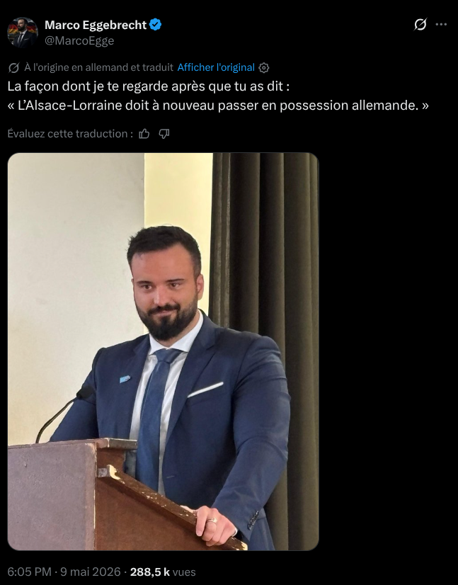 Capture d’écran du tweet de Marco Eggebrecht.