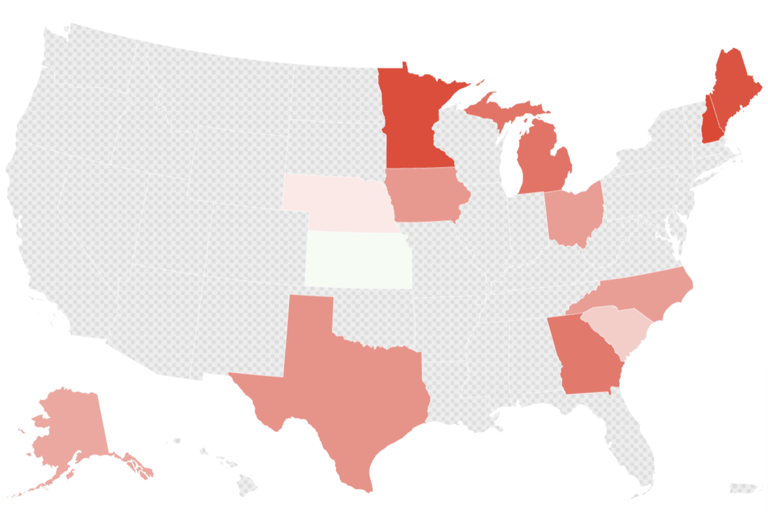 Map—Trump approval rating in each Senate swing stat 4 weeks before midterm