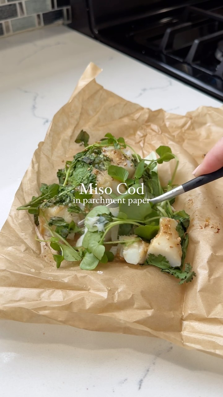 Miso cod in parchment paper, the easiest flavor-packed dinner