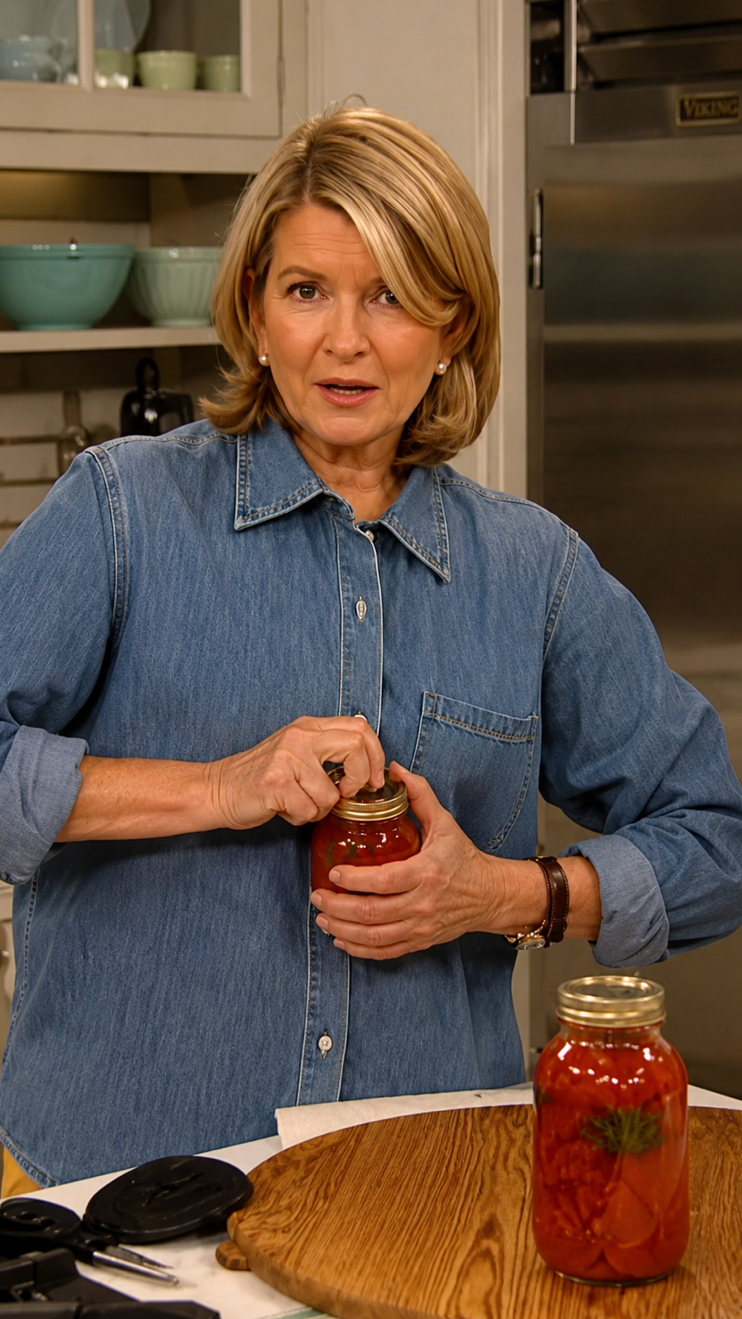 Martha Stewart opens stubborn jar lids using simple rubber bands