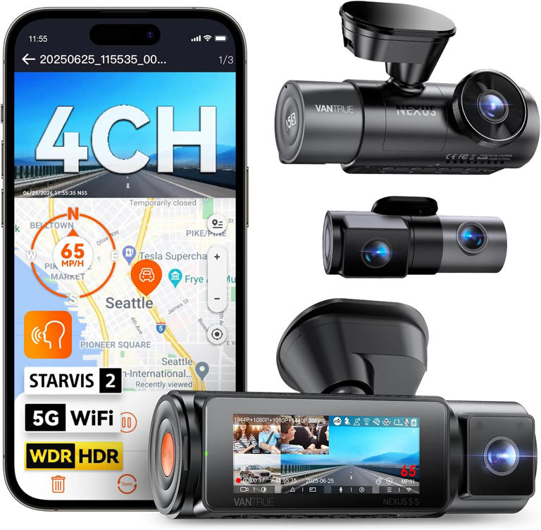 This Vantrue 4K dash cam with front, rear, and cabin recording is $100 ...