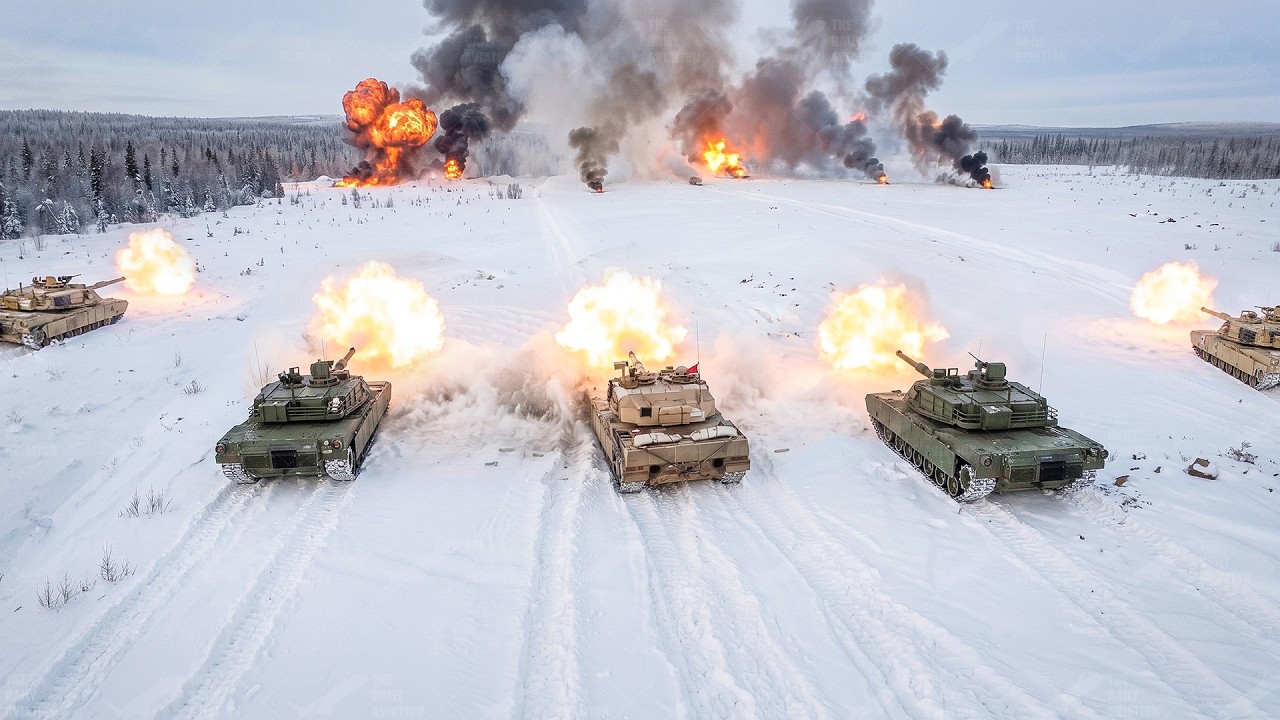 US & Norwegian tanks battle through snow during extreme freezing conditions