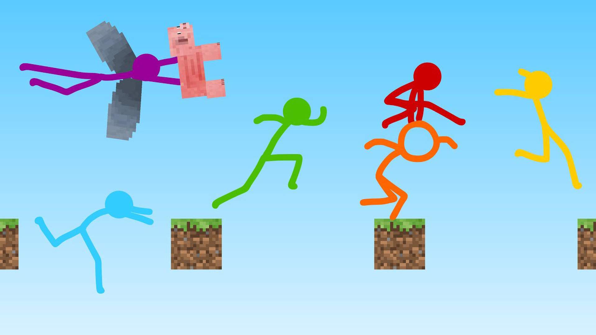 Build battle chaos: Stick figures build until it breaks