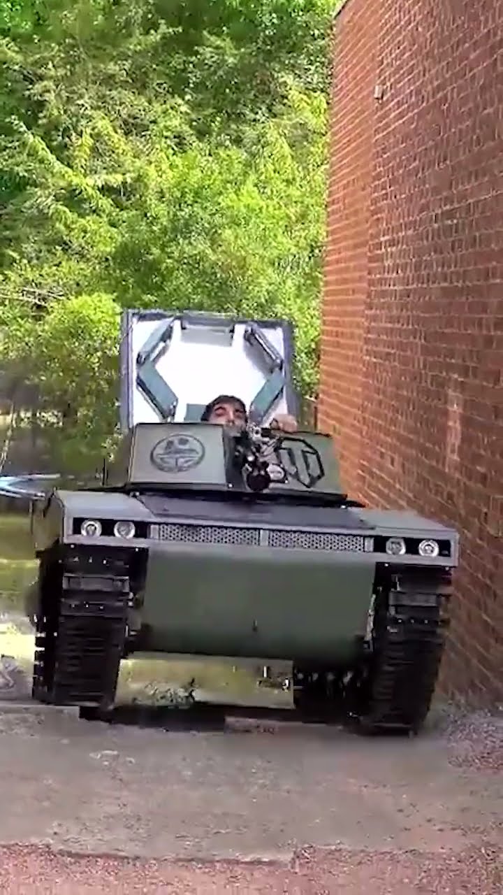Building a ride-on mini tank: paintball turret, tracks & off-road test!