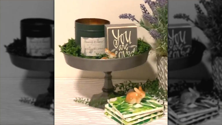 A rustic DIY: Use old cake pans to keep counters organized and stylish