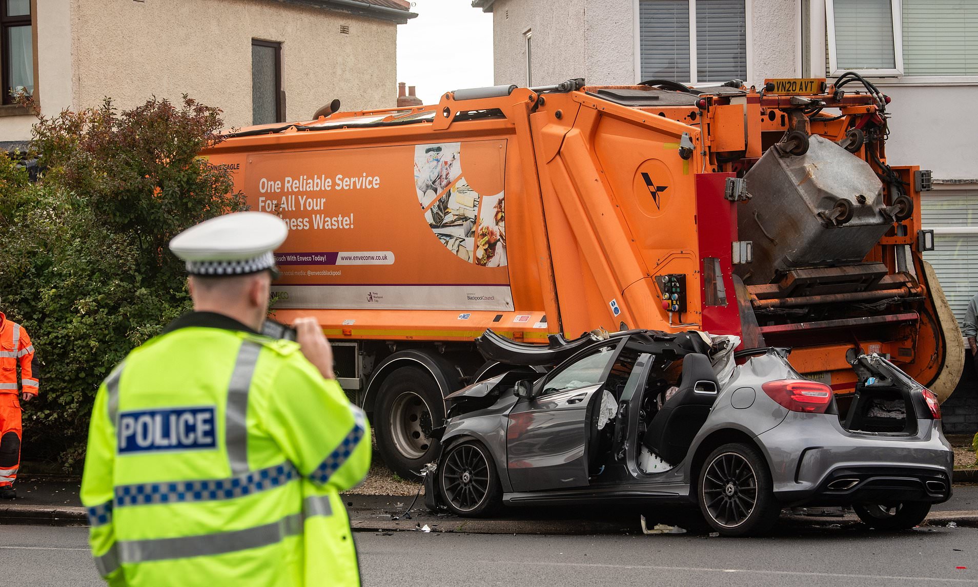 Bin lorry driver arrested for 'drug driving' after refuse truck smashes ...