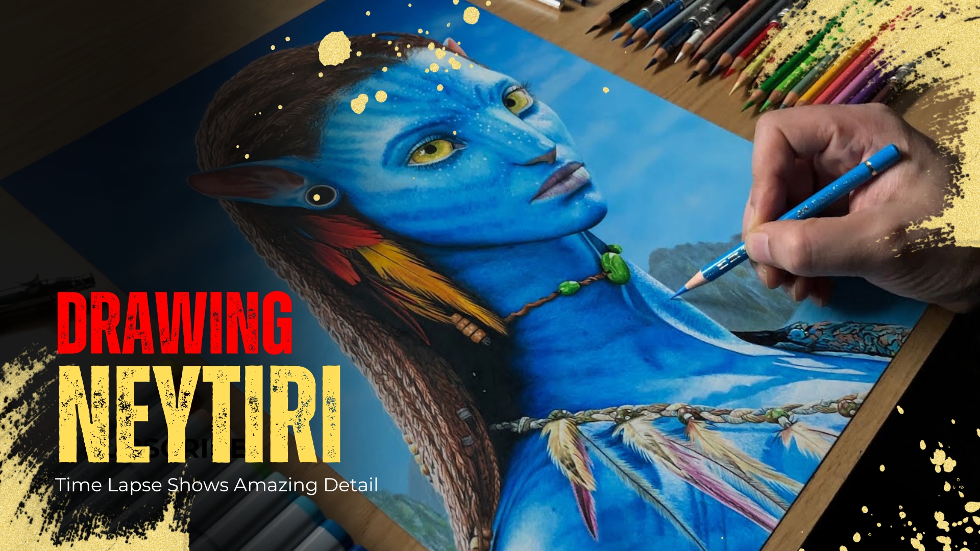 Neytiri drawing time lapse shows amazing detail