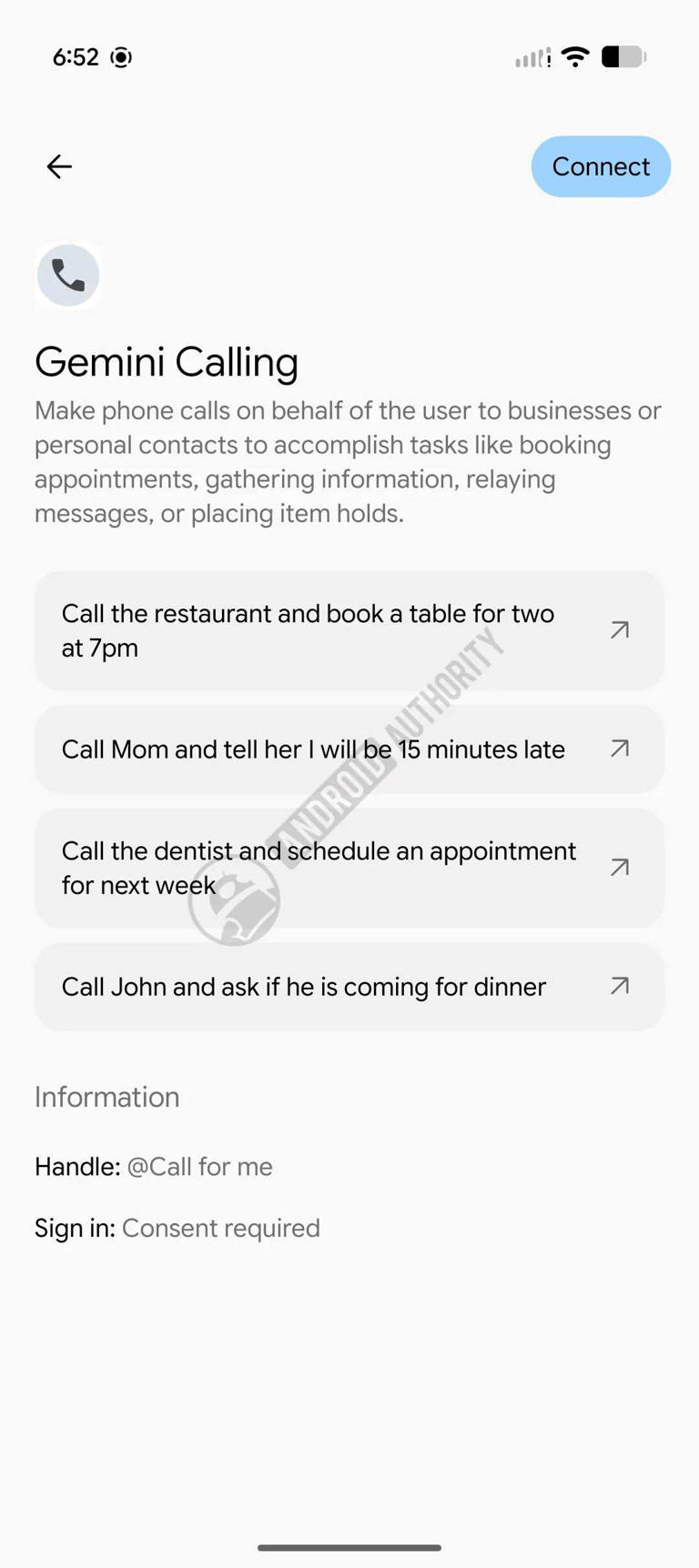 I'd let Gemini make calls for me, but I'm drawing the line at one kind ...