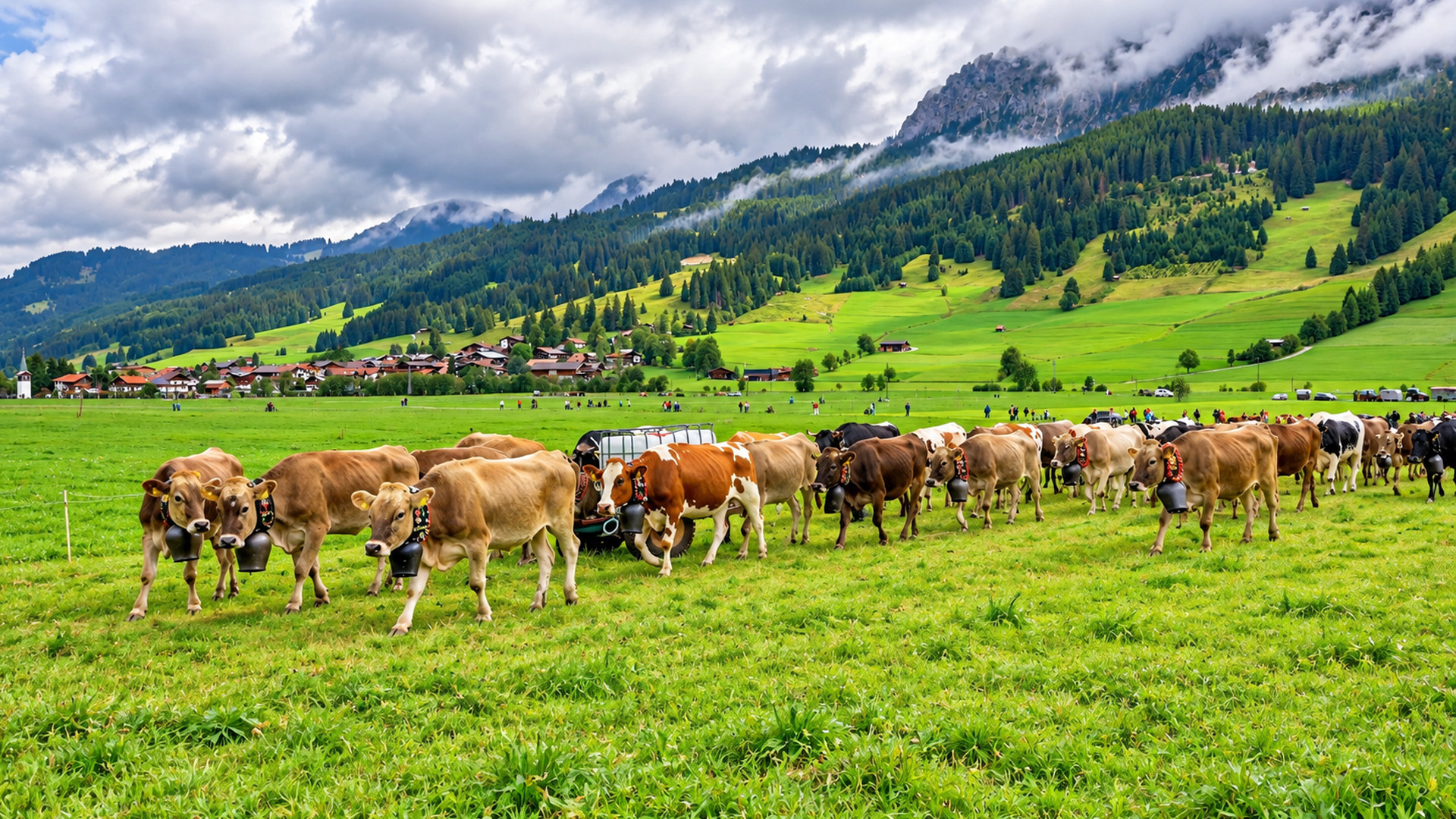 Tannheim’s traditional cow parade with 700 animals (4K)