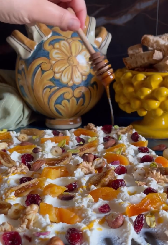 Cheese board con ricotta, robiola e mascarpone