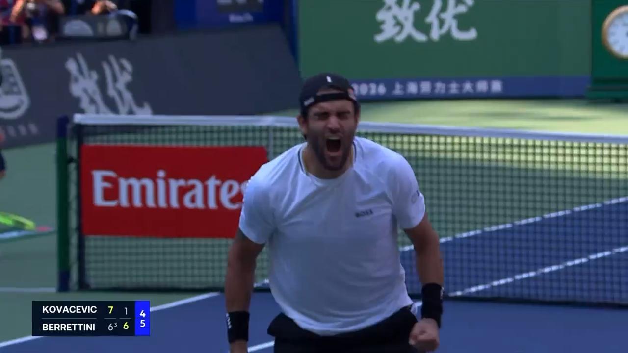 Berrettini fights back to beat Kovacevic in Shanghai first round