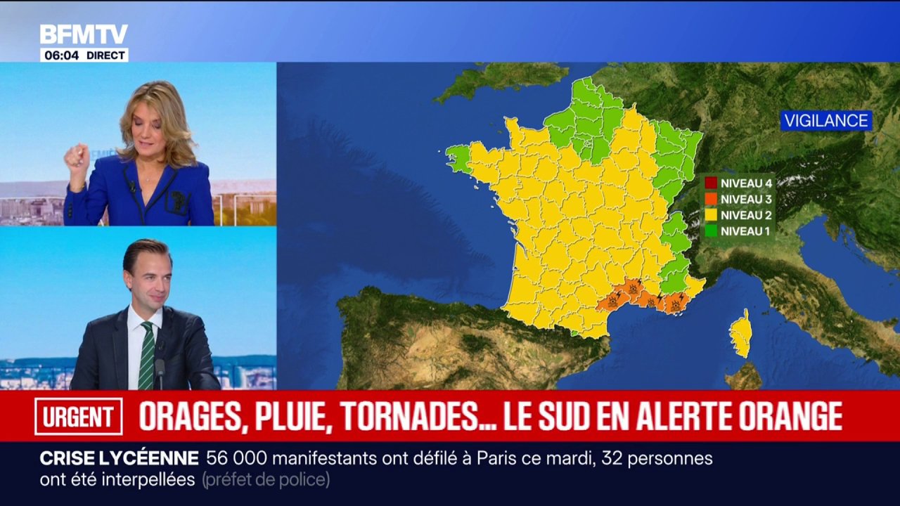 Quatre départements en vigilance orange pour des orages violents et un ...