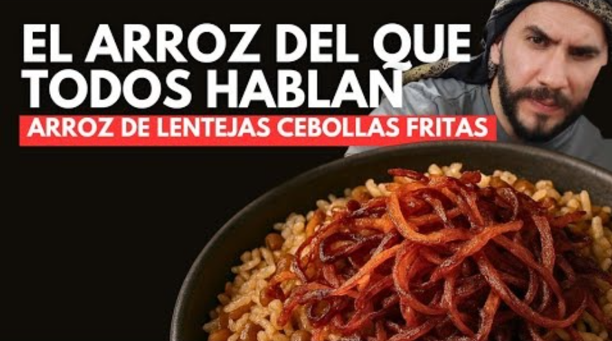 Arroz de lentejas con ensalada árabe y tzatziki
